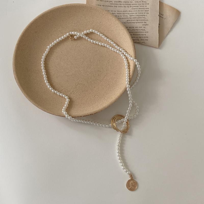 Vòng Cổ Chuỗi Ngọc Trai Giả Nhiều Lớp Đính Nơ Thời Trang Hàn Quốc Cổ Điển