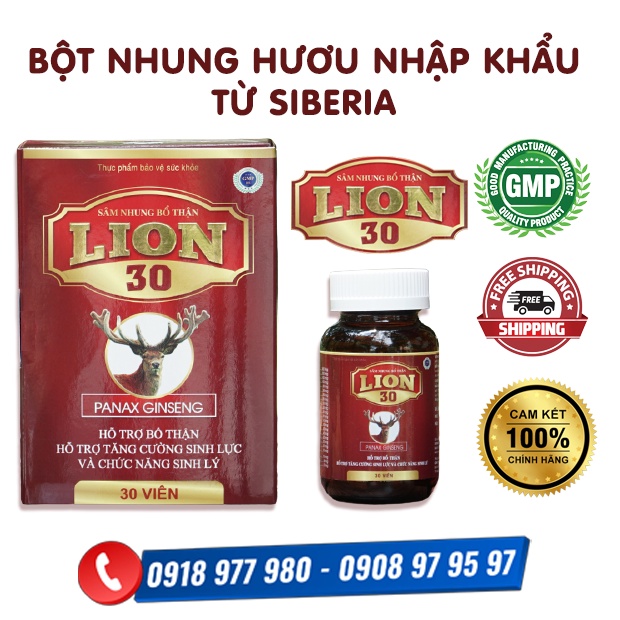 Tăng cường sinh lý nam giới LION 30 - Bổ thận, tăng cường sinh lực, cơ bắp, làm chậm quá trình mãn dục nam