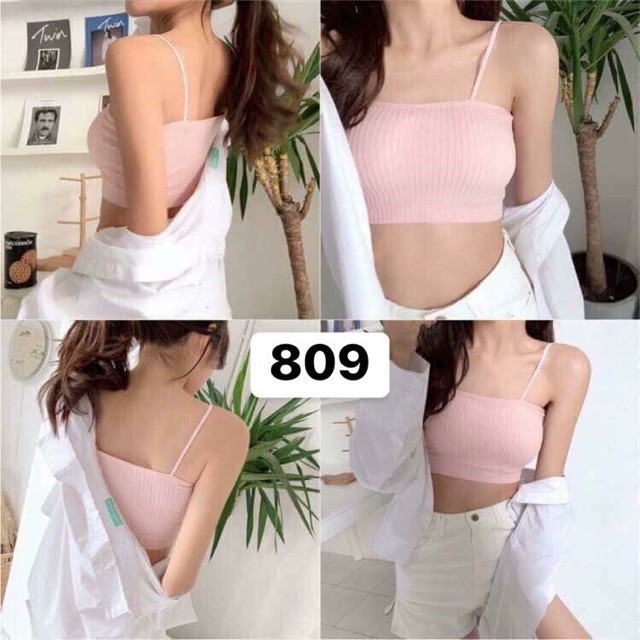 Áo bra quây 2 dây 809 chất conton tăm siêu đẹp (video thật) | BigBuy360 - bigbuy360.vn