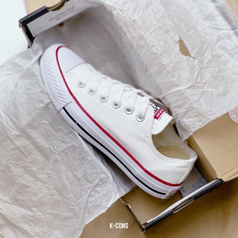 Chuck Taylor Converse Classic White | Giày Converse Trắng Viền Đỏ M7652C