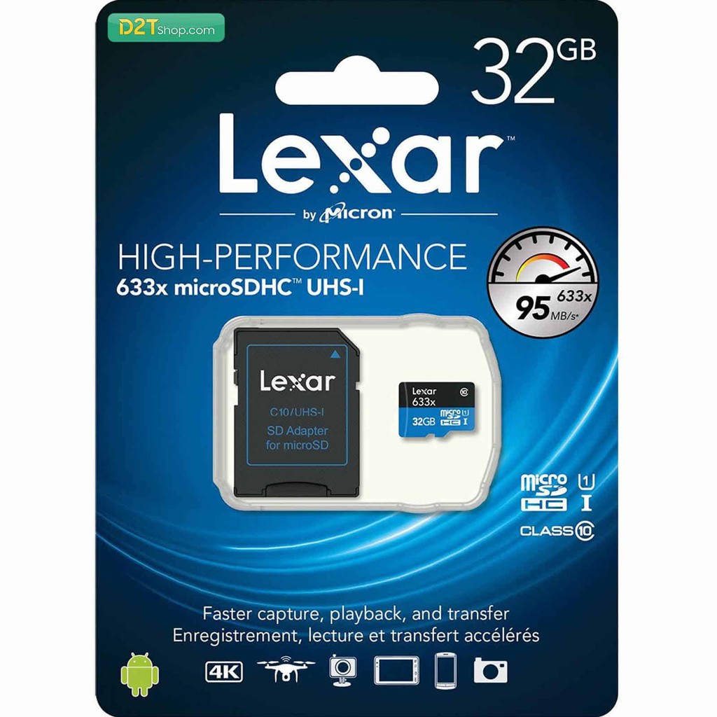 Thẻ nhớ Lexar MicroSDHC 32gb -80mb