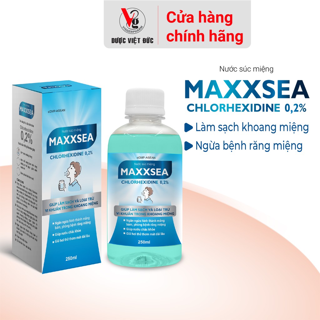 Nước súc miệng Maxxsea giúp làm sạch khoang miệng mảng bám chai 250ml