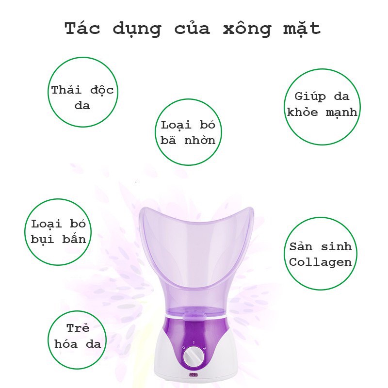 Máy Xông Mặt Thảo Dược Tím NFTS, Xông Mũi Họng, Làm Đẹp Da, Bảo Vệ Sức Khỏe, Bảo Hành 6 Tháng