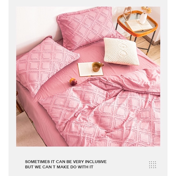 Set Bộ Vỏ chăn Ga Đũi Dệt Thô Phong Cách Hàn Quốc _ shinbedding