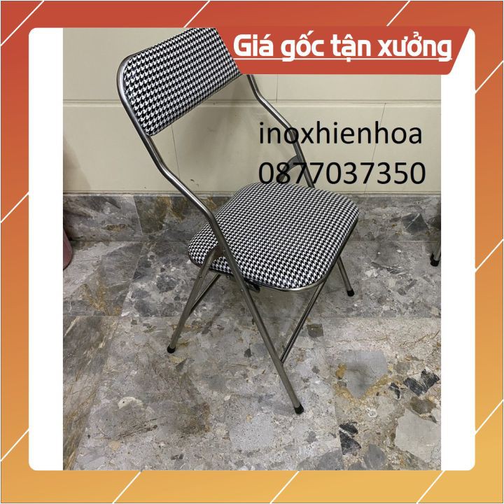 [ Giá tại xưởng] Ghế Gấp-Ghế làm Việc tại Nhà,văn phòng, ghế ngồi bàn ăn  - Ghế Gấp,Xếp INOX (Có đệm ,Gấp gọn)