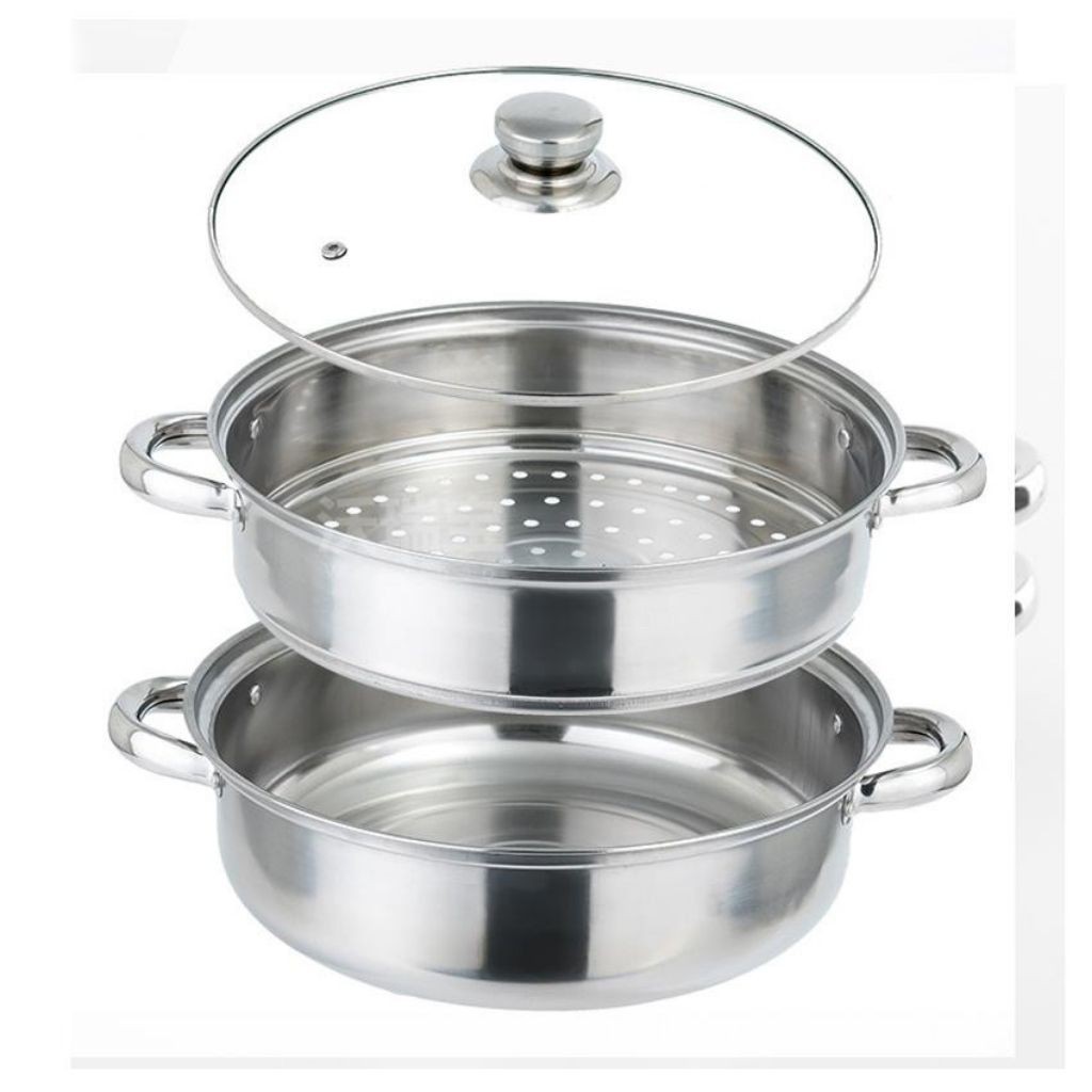 [Miễn Phí Ship] Bộ Nồi Hấp Inox 2 Tầng, Inox Đáy Từ Loại Tốt.