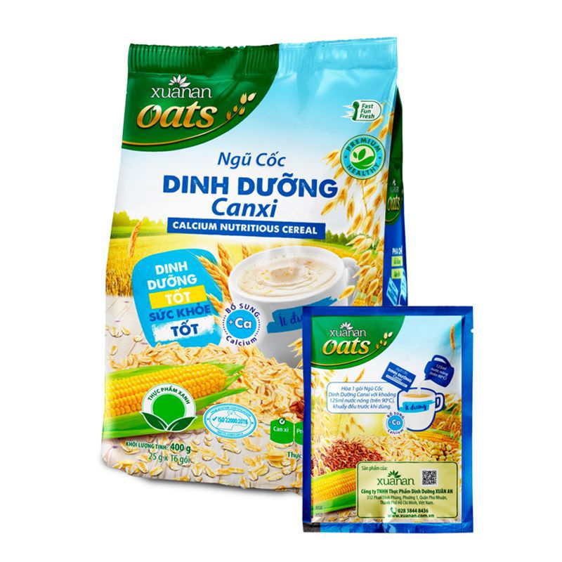 Ngũ cốc dinh dưỡng canxi Xuân An 400g (Mua 2 gói tặng 2 ly sứ)