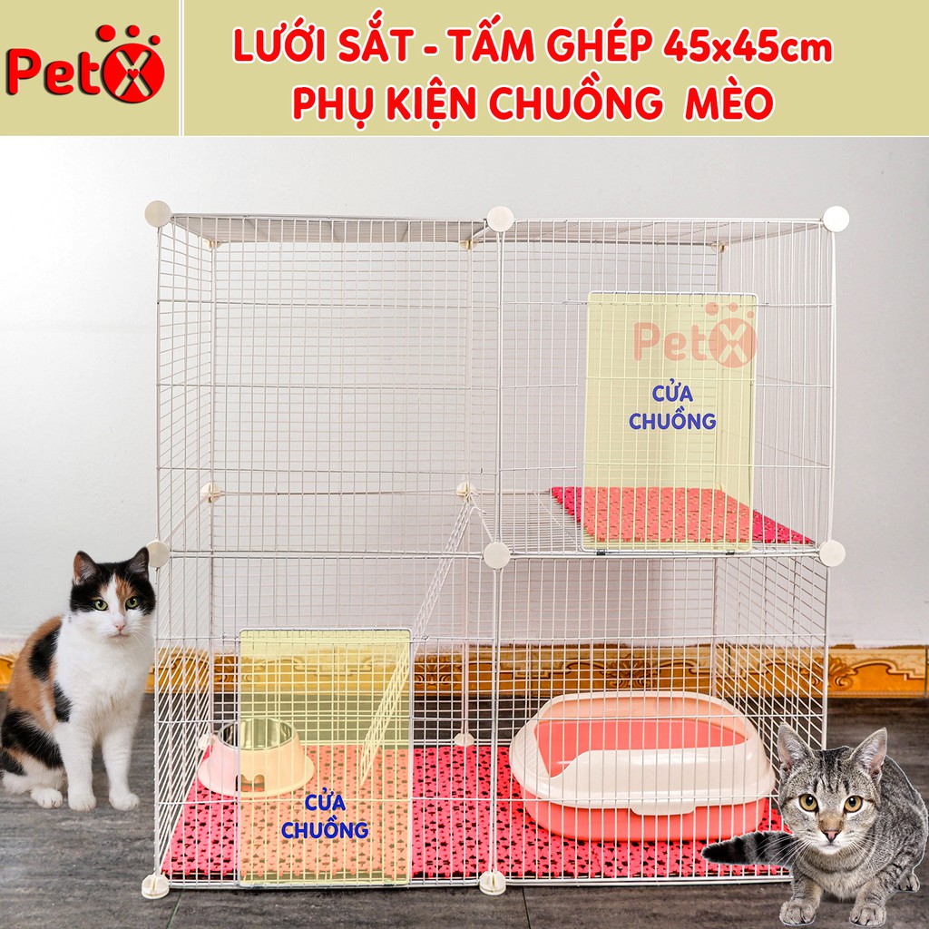 Chuồng chó, chuồng mèo (Bán lẻ Theo Tấm) tấm lưới sắt, thép 45x45, mỗi tấm tặng kèm 2 chốt