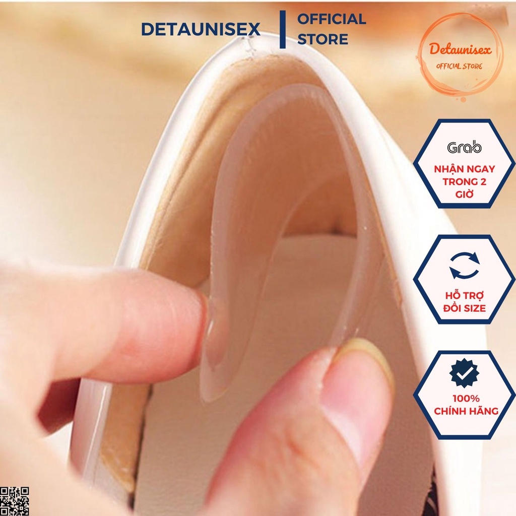 Miếng Lót Gót Giày Silicone Êm Chân Chống Đau Chân Tuột Gót Khi Mang Giày Rộng Detaunisex Mã LGS2
