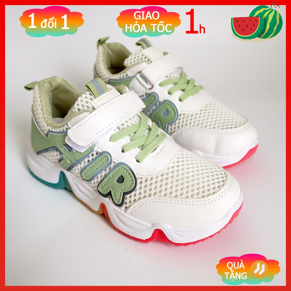 Giày thể thao trẻ em màu trắng chữ xanh, giày sneakers học sinh nam nữ trắng xanh, mẫu mới 2021 - May House shop