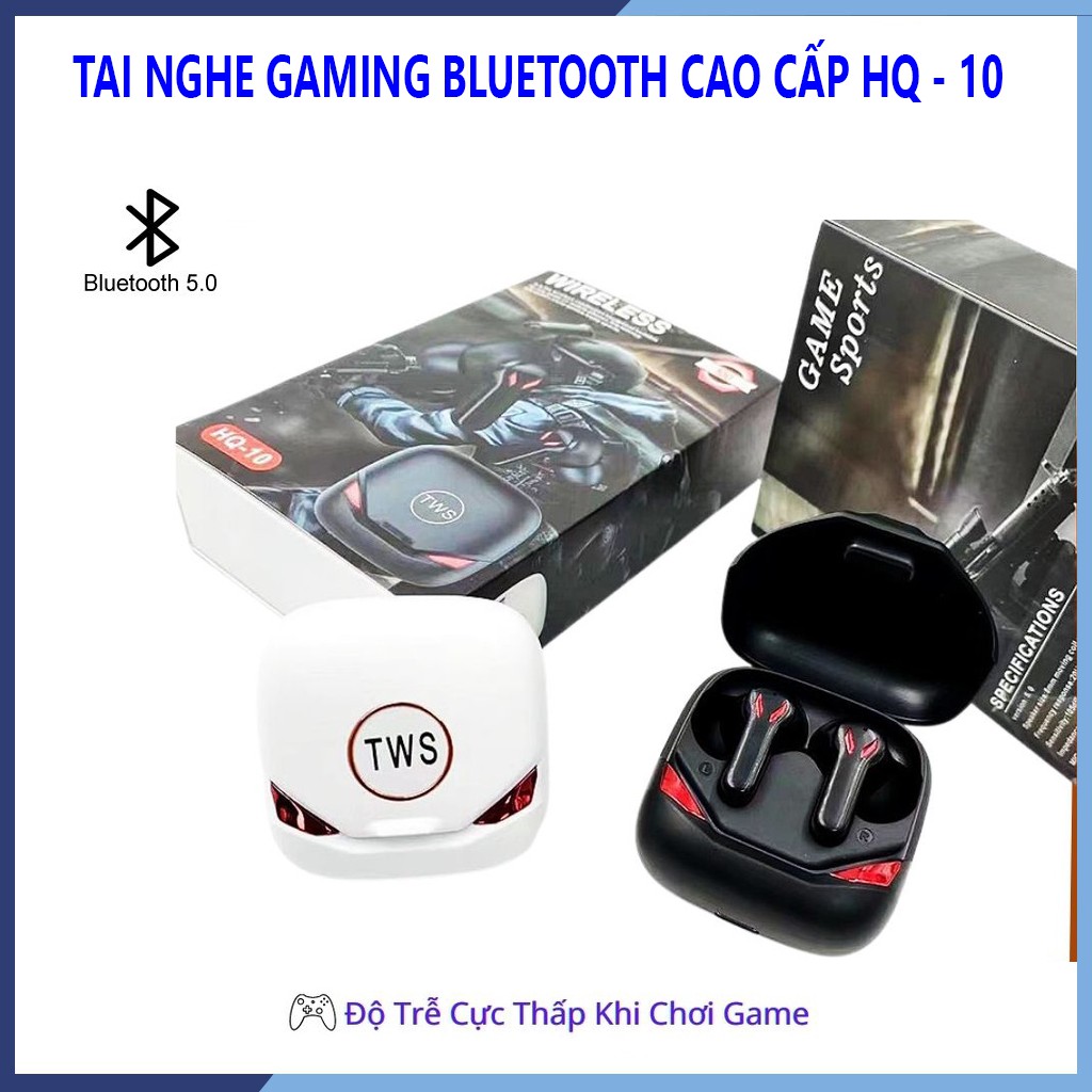 Tai Nghe Bluetooth Gaming HQ 10 - Độ Trễ Cực Thấp - Pin Trâu - Tương Thích Các Dòng Smartphone Và Máy Tính Bảng