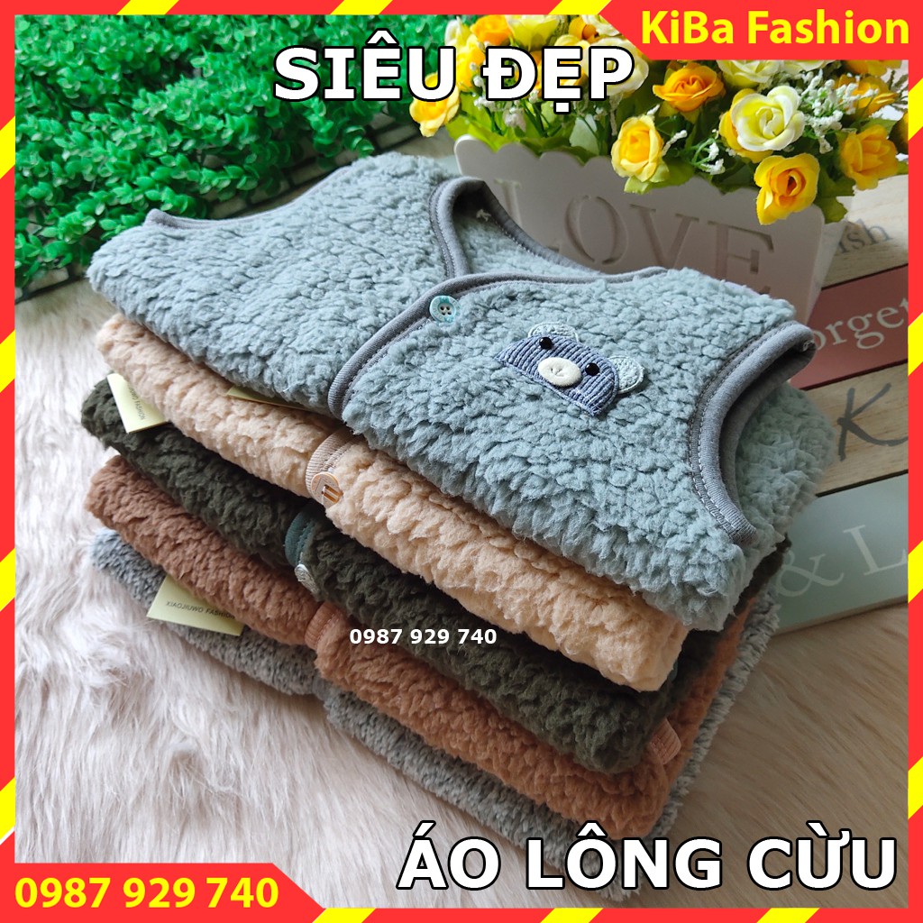 Áo Gilê lông cừu siêu mềm, siêu mịn cho bé 3-15kg - AGLLC0380 -