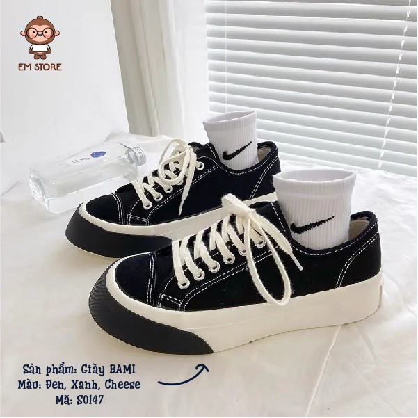 GIÀY BAMI MUI SNEAKER - CANVAS ĐẾ CAO DẸP 3CM HOTTREND ULLZANG DỄ PHỐI ĐỒ ÊM CHÂN