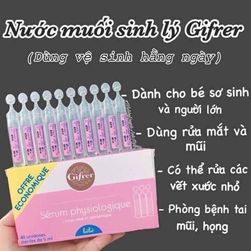 Nước muối sinh lý Gifrer của Pháp-Muối Hồng