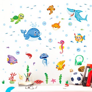 Tranh decal dán tường cá đại dương cho bé - decal dán tường️