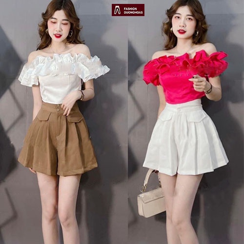 Quần Kaki Dáng Xòe Xếp Ly 2 Cúc Trước Xinh Xắn