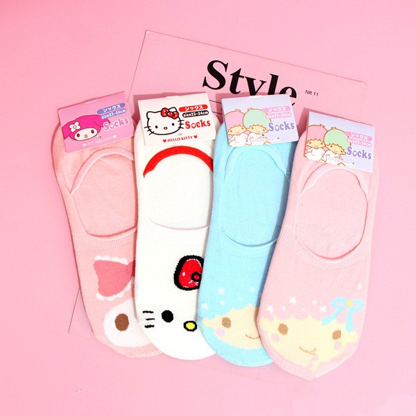 Hello kitty Đôi Tất cotton Hình Mèo kitty Xinh Xắn Cho Bé Gái