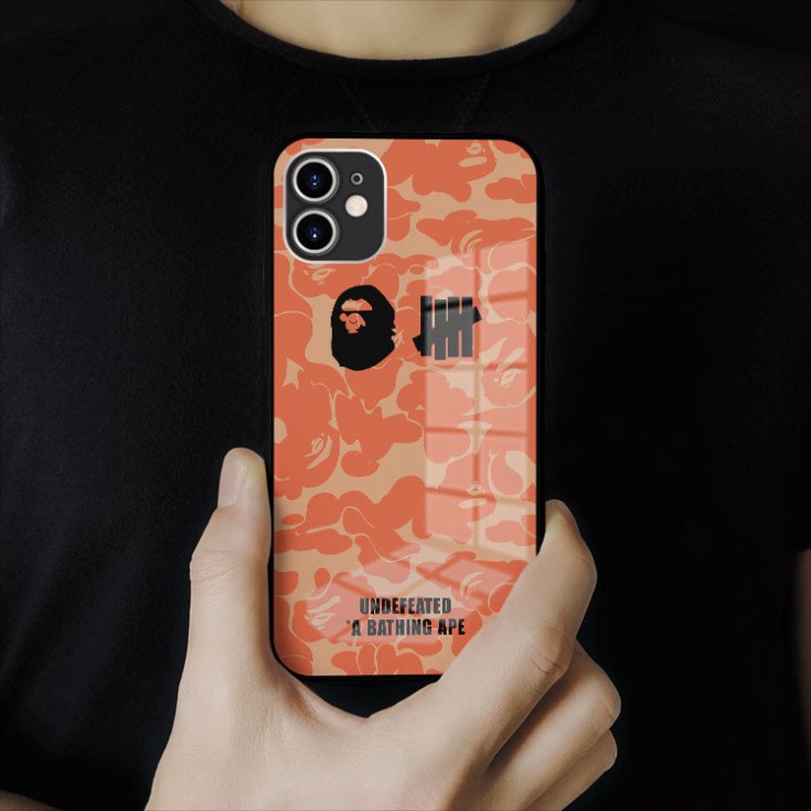 Ốp kính cường lực hình logo Bape-Undefeated mềm mại riêng mình Iphone OK-JC20210009