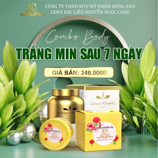 K-E-M BODY LUXURY COLLAGEN X3 + KÍCH TRẮNG X3 MỸ PHẨM ĐÔNG ANH-combo dưỡng body trắng sáng (chính hãng 100%)