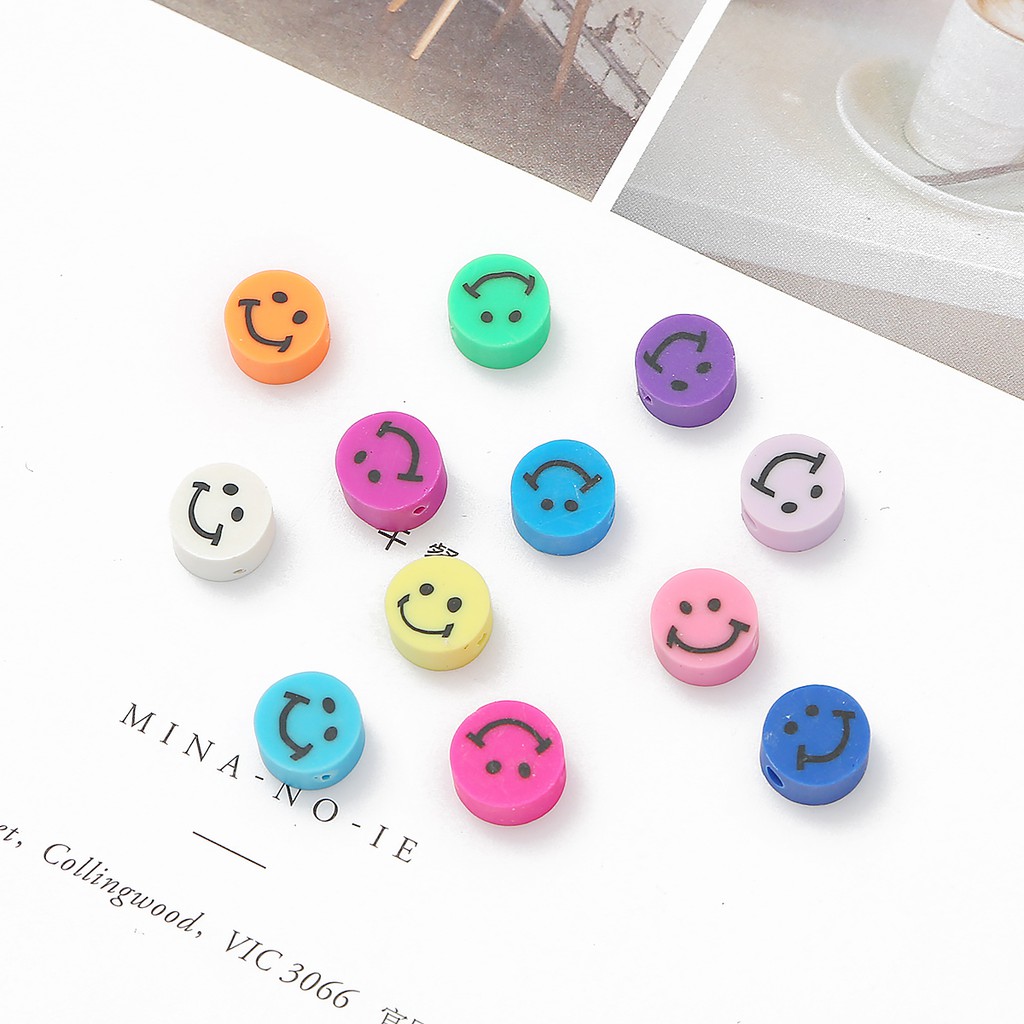 Bộ 10 Hạt Gốm Beadia Mềm Hình Hoa Hướng Dương Mỉm Cười Dùng Làm Trang Sức