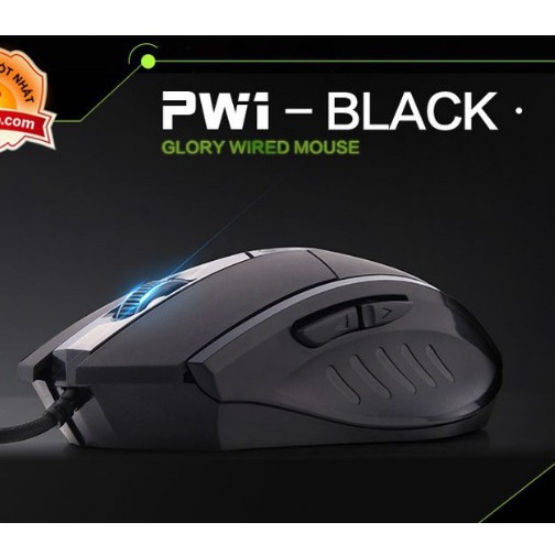 Chuột quang PW1 (6 nút đa dụng) - Tăng tốc độ làm việc, chơi Games (cắm USB) (màu đen)