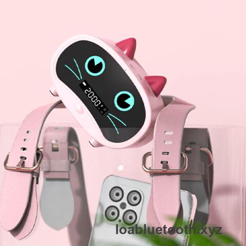 Loa bluetooth mini JM02 chính hãng giá rẻ đồng hồ báo thức hình tai mèo dễ thương, bass mạnh, pin 8 giờ