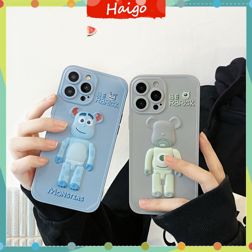 Ốp điện thoại nhựa cứng in hình quái vật 3D cho iPhone13 12 Mini 11 PRO MAX 6/6s 7/8plus SE2 X/XS XR XSMAX #HG4862