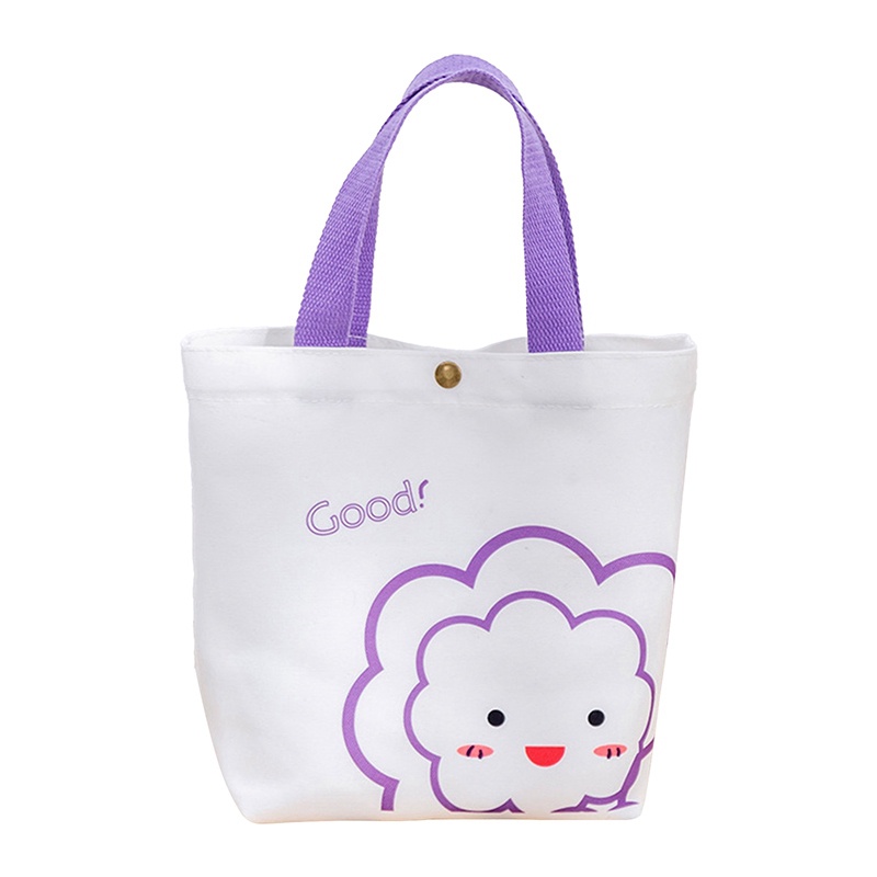 Túi vải Mini In Họa Tiết Hoạt Hình Dễ Thương Phong Cách Hàn Quốc Có Thể Tái Sử Dụng Cho Nữ