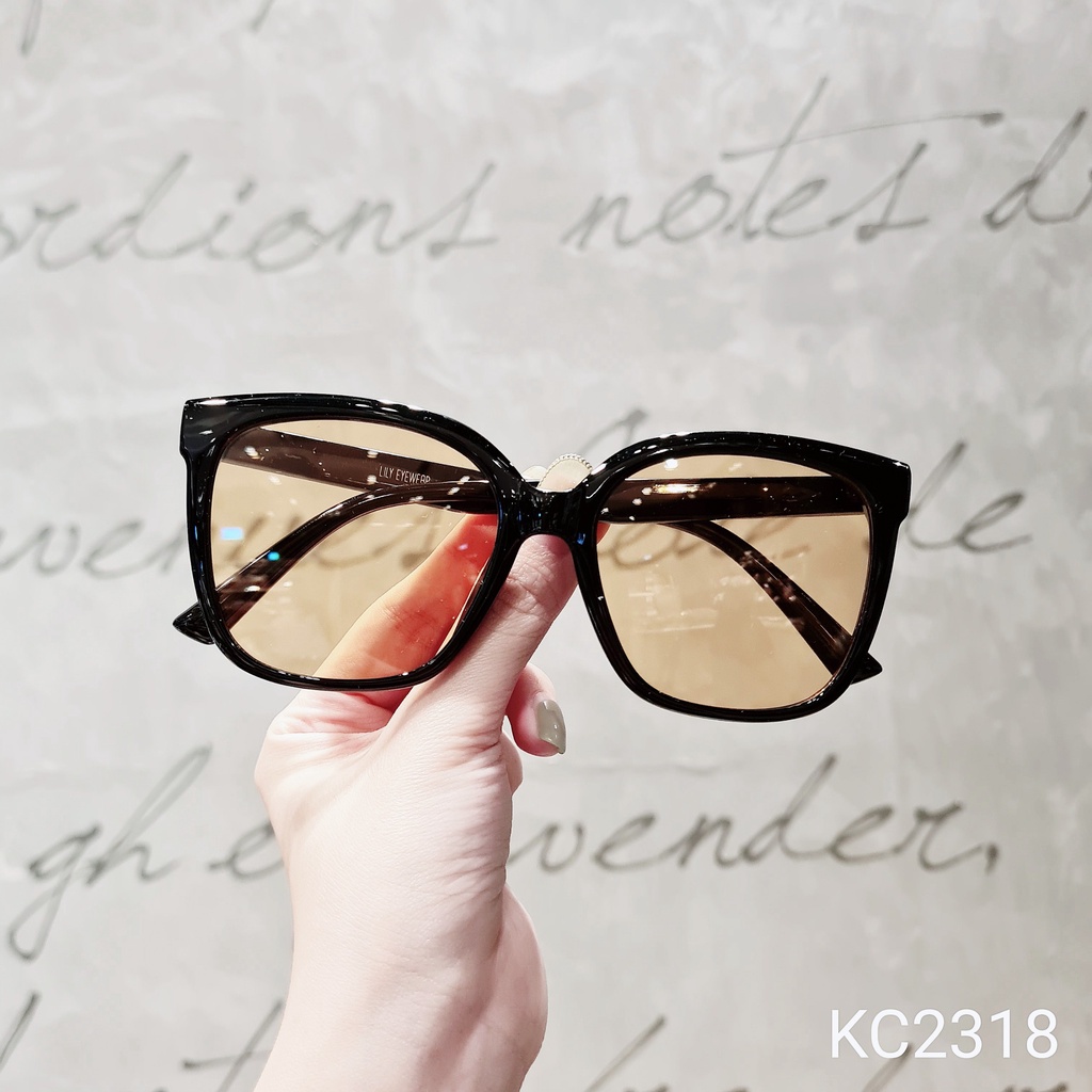 Kính mát gọng vuông LILYEYEWEAR nam nữ chất liệu nhựa thanh nhẹ chắc chắn chống tia UV400 kiểu dáng thời trang KC2318