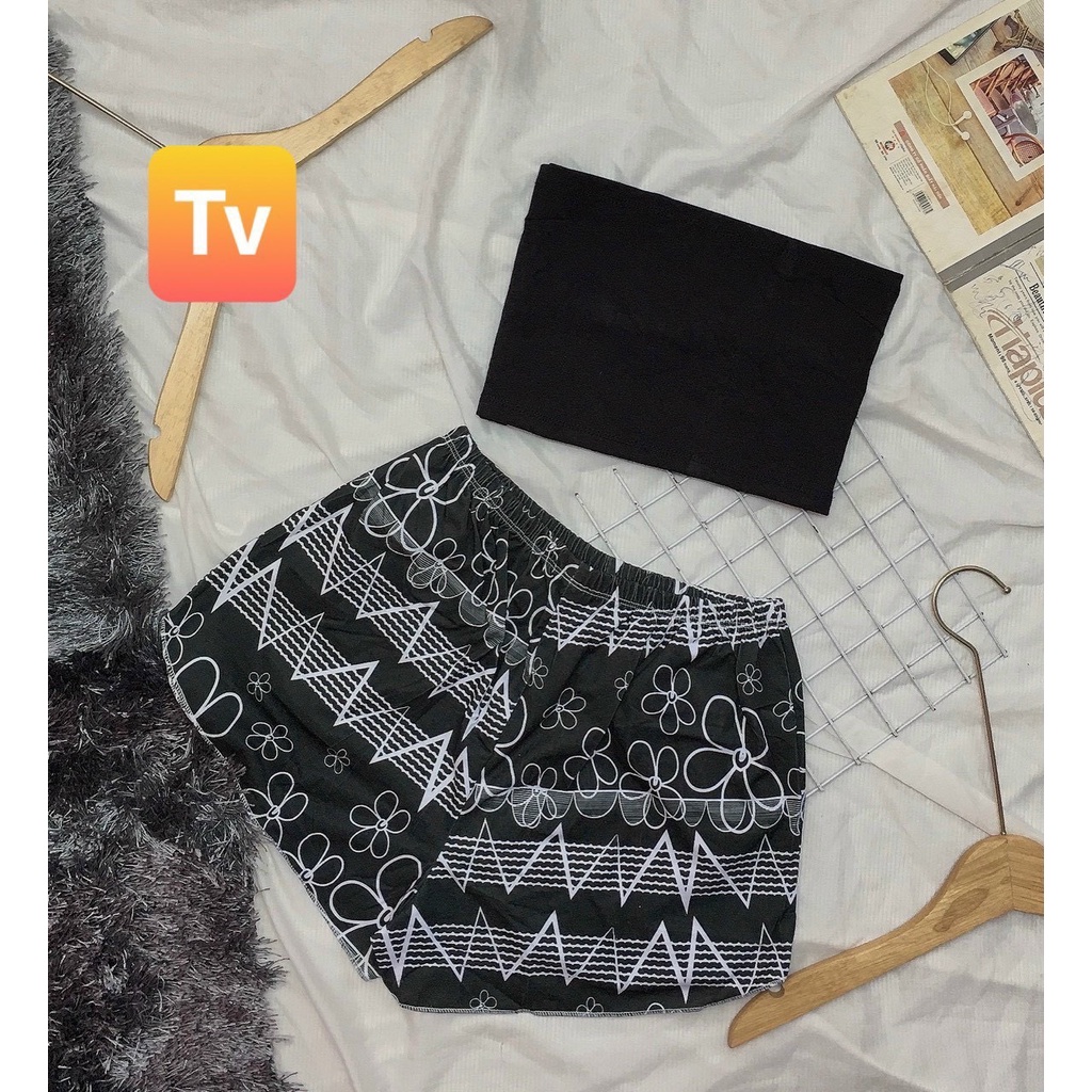 quần thun họa tiết xinh ảnh thật tv