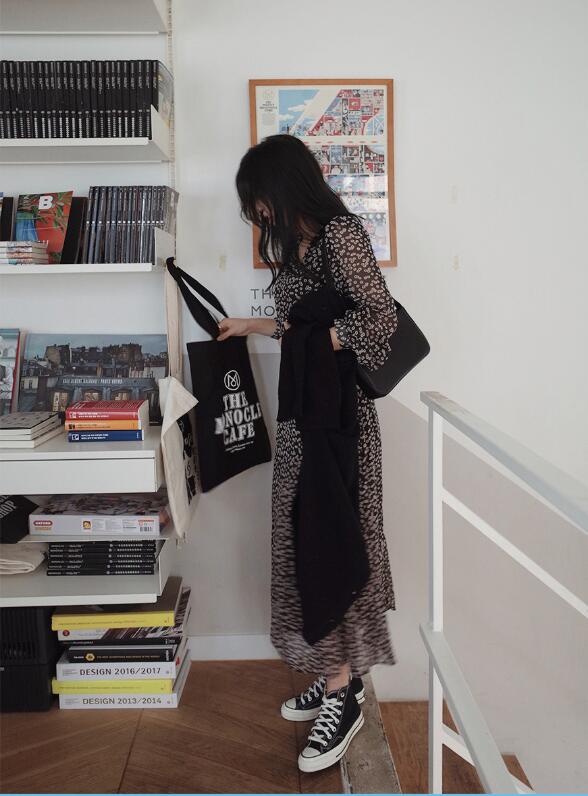 Đầm SUXI voan hoa tay dài thời trang dành cho nữ