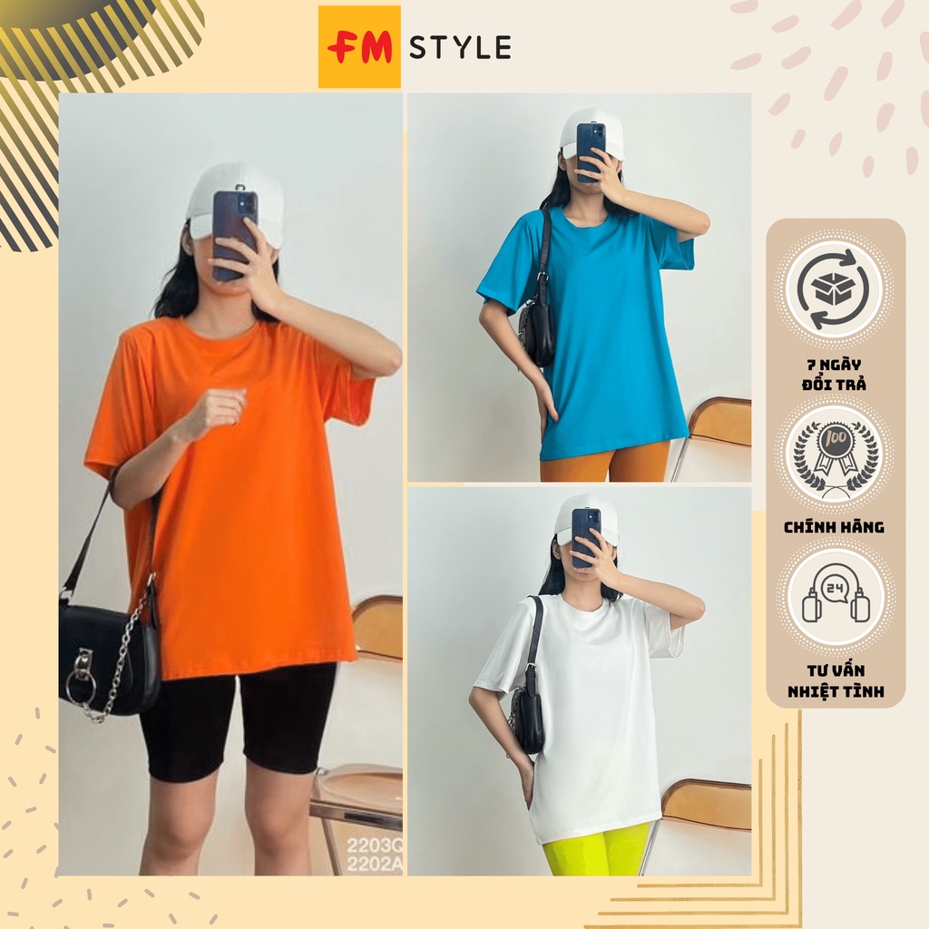 Áo thun trơn Unisex oversize dành cho cả nam và nữ | Phông trơn nam nữ tay lỡ oversize form rộng |Fm