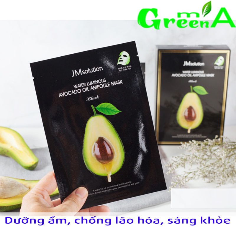 Mặt Nạ JMSolution Chiết Xuất Bơ [MIẾNG LẺ] Cấp Ẩm Dưỡng Da Mềm Mịn Ngừa Lão Hóa JM Solution Avocado Oil Ampoule Mask