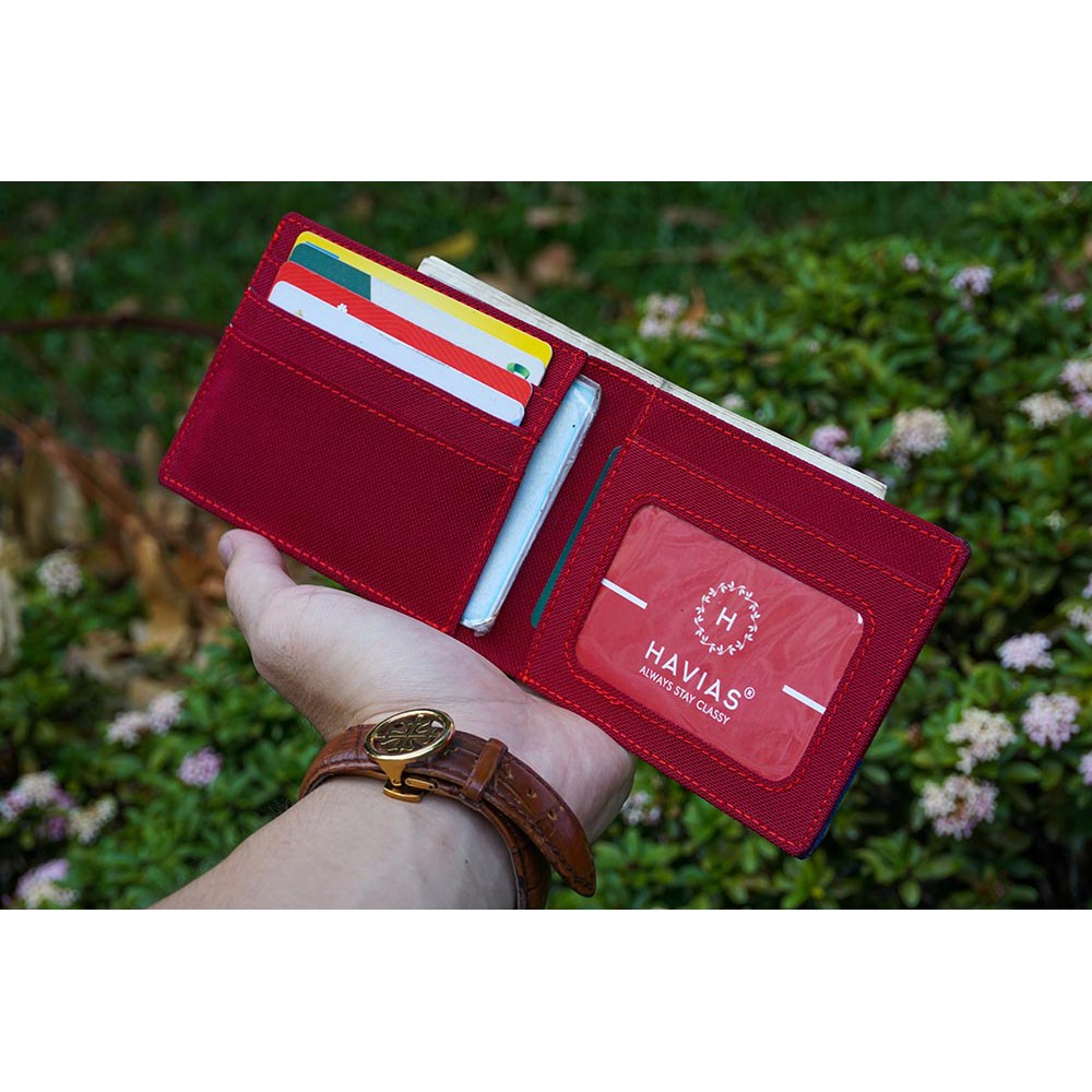 Ví Vải Modern Fabric Wallet HAVIAS - Đỏ