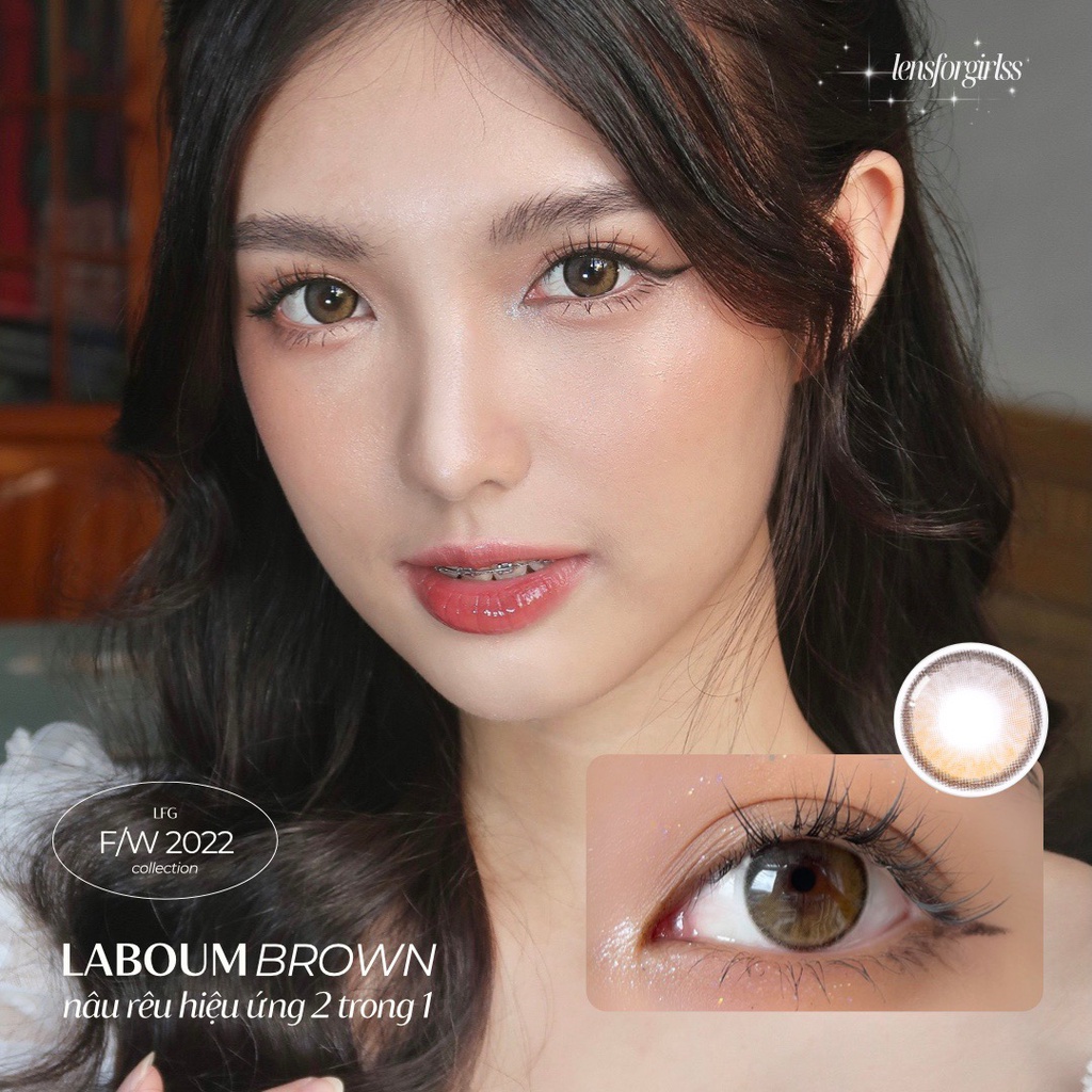 Kính áp tròng LABOUM BROWN hiệu ứng filter bóng mắt chính hãng OLENS | Hsd 3-6 tháng | Lens cận