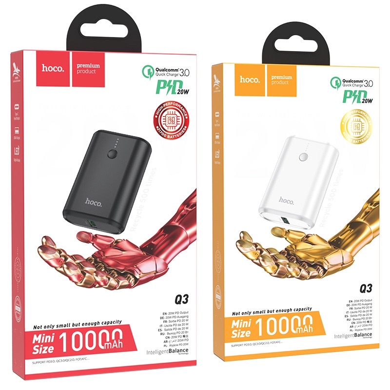 Pin Sạc Dự Phòng 20W IPhone 13PROMAX 13PRO 13 12PROMAX 12PRO 12 … Dung Lượng 10000mah HOCO - Q3 New Hỗ Trợ Sạc Nhanh PD