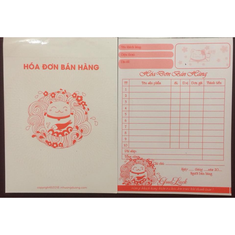 Combo 11 quyển hóa đơn, phiếu ship hàng