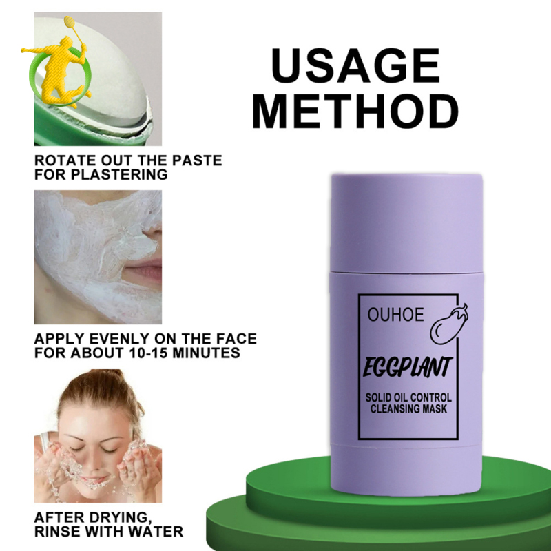 [Fitness]Anti-Acne Eggplant Facial Mud Mask for Younger Looking Skin All Skin Types