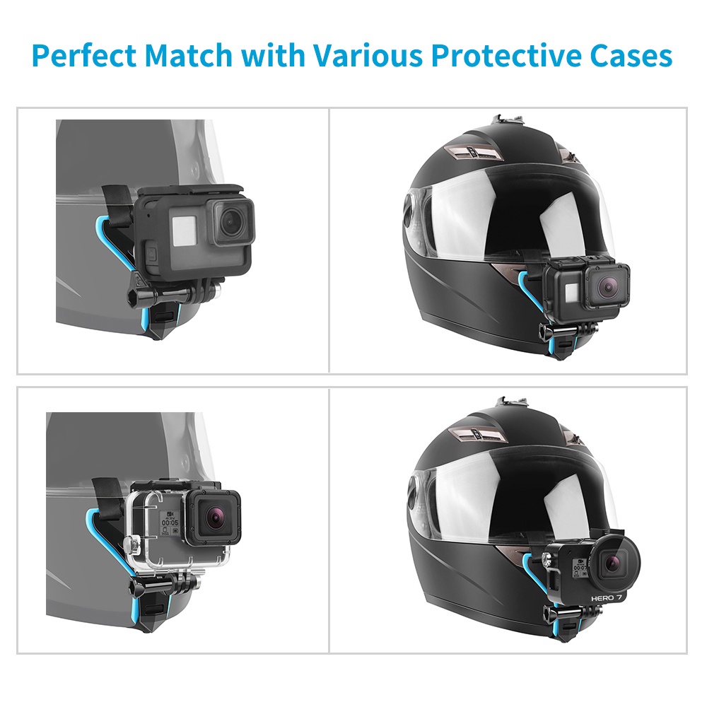 Giá Đỡ Gắn Mũ Bảo Hiểm Cho GoPro Hero 10 9 8 Xiaomi Yi 4K insta360
