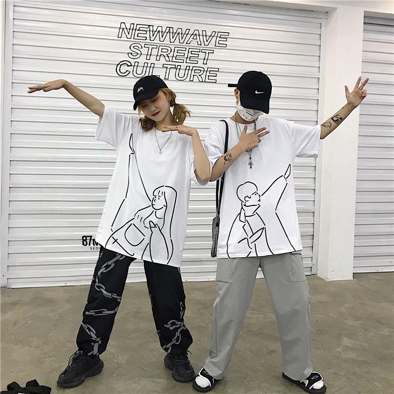Ready Stock  U.Studio BF Lovers' T-shirt Top Clothing Top Tee Clothes Plus Tshirt Size Short Sleeve Shirt