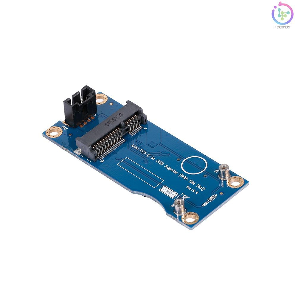 PCER♥Mini PCI-E to USB Adapter Card with SIM Slot WWAN Test Converter Adapter Card 3G/4G Module Vert