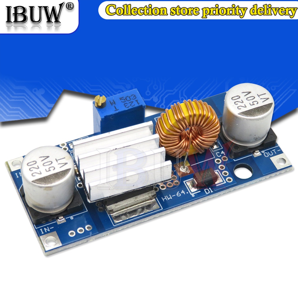 1 Mô Đun Hạ Áp 5A XL4015 DC-DC 4-38V Xuống 1.25-36V 24V 12V 9V 5V