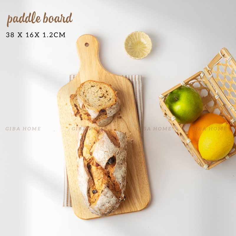 Thớt gỗ có tay cầm dùng làm phụ kiện chụp ảnh, decor siêu đẹp - paddle cutting board - GIBA