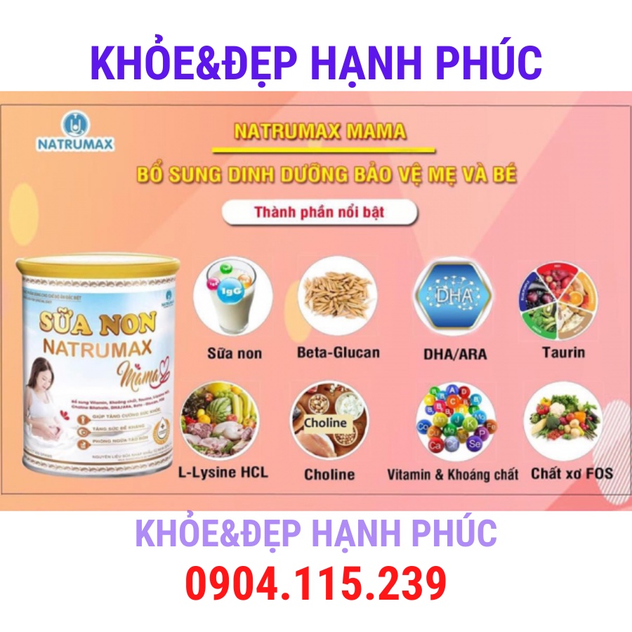 Sữa non natrumax mama hỗ trợ bà bầu – 800 gr/hộp