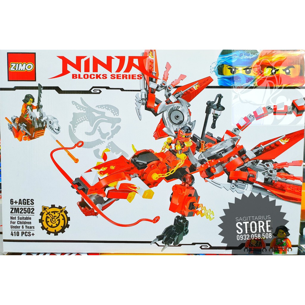 LEGO ZIMO lắp ráp ROBOT RỒNG NINJA ( Đỏ )