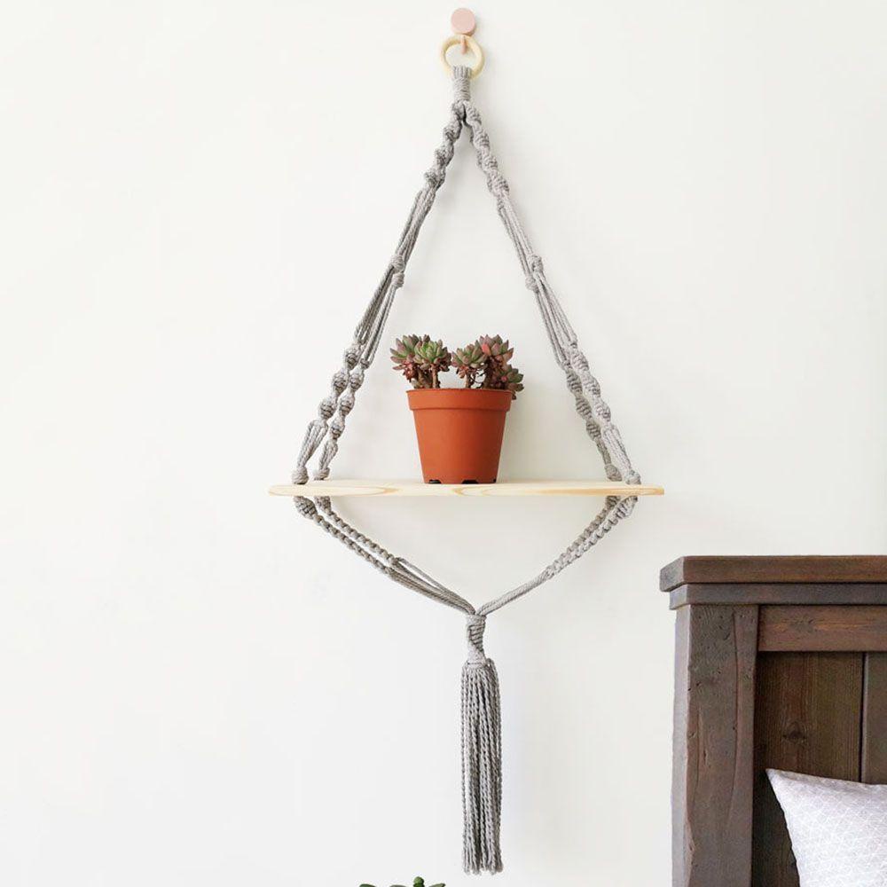 Giá Đỡ Chậu Cây Dây Thừng Cotton Bện Treo Tường Trang Trí Nhà Cửa