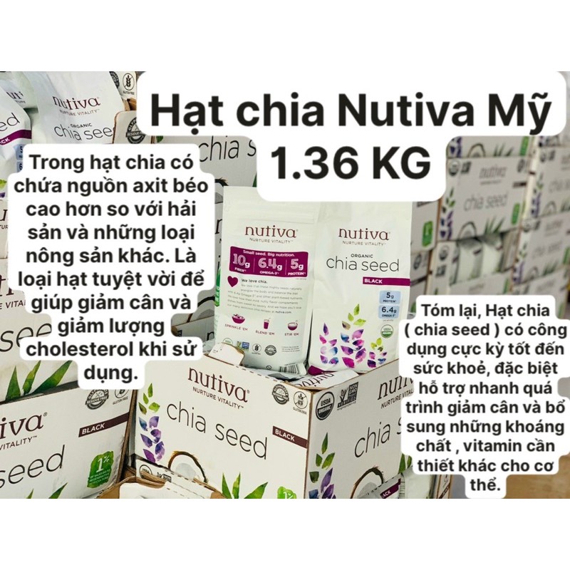 Hạt chia Nutiva Mỹ 1.36 KG – Chia seed nutiva USA 1.36 KG