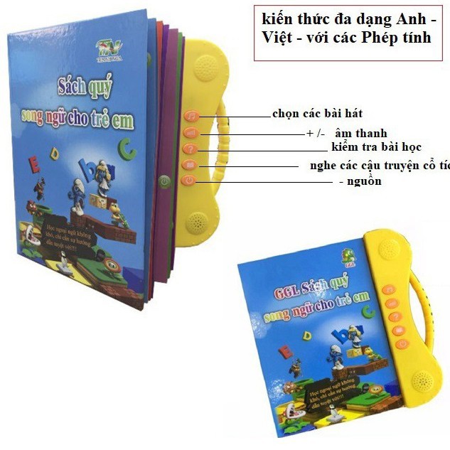 Sách Nói Điện Tử Song Ngữ Anh/Việt Giúp Trẻ Học Tốt Tiếng Anh TMShop