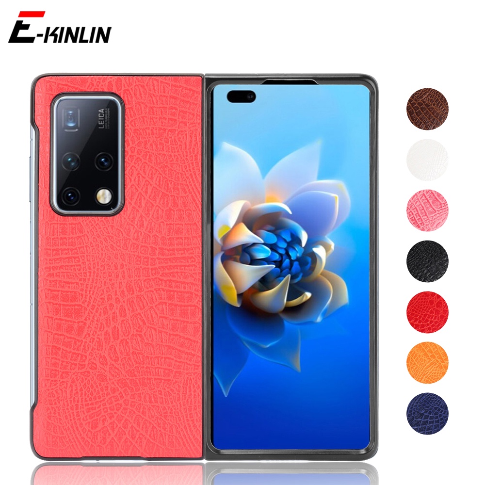 Ốp Điện Thoại Da PU + PC Cứng Họa Tiết Da Cá Sấu Phong Cách Cổ Điển Cho HuaWei Mate X X2 Xs 2 P50