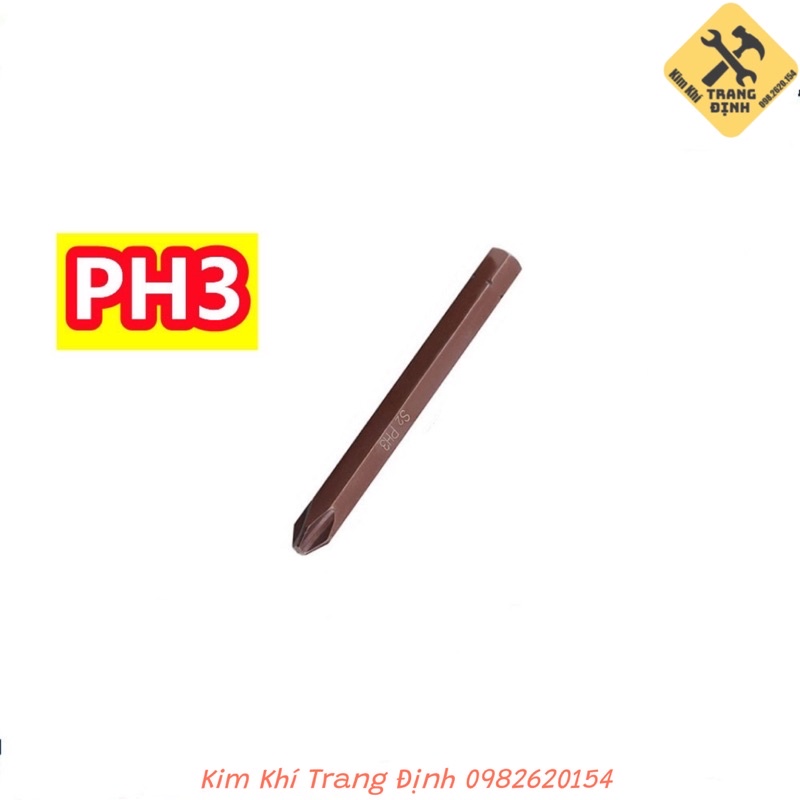 Mũi tô vít đóng PH3 đầu tù, ngắn dài - 1 chiếc